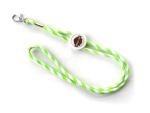 Round woven lanyard without imprint with white round regulator and sticker - 50 cm lenght 